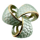 vintage gold & pale turquoise twisted knot BROOCH jewelry pin