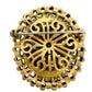 vintage faux pearls gold green stones BROOCH floral jewelry pin