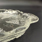 set of 4 vintage Anchor Hocking Vintage Clear Snack Plates grape clusters leaves