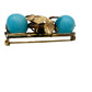 vintage gold leaf & turquoise blue beads BROOCH pendant or jewelry pin