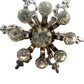 vintage silver metal & rhinestones snowflake BROOCH jewelry pin