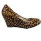Vince Camuto brown Elmay 2 Wedge Heels leopard calf hair print shoes size 8 B 38