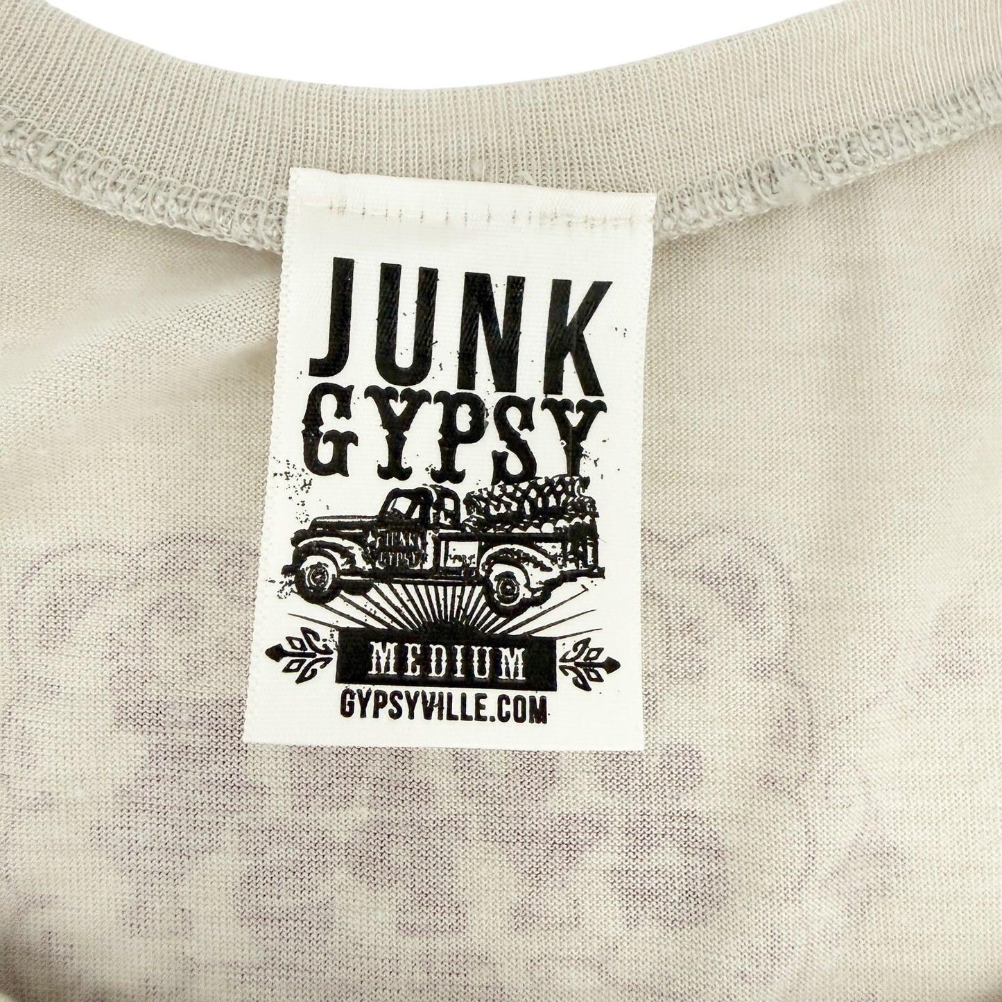 Resist Much Obey Little Tank Top women's MEDIUM beige burgundy Junk Gypsy tee