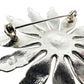 silver metal flower BROOCH jewelry pin *missing center stone* add your own craft