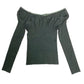 Ivy Jane dark gray fitted sweater top women's S small designer sample