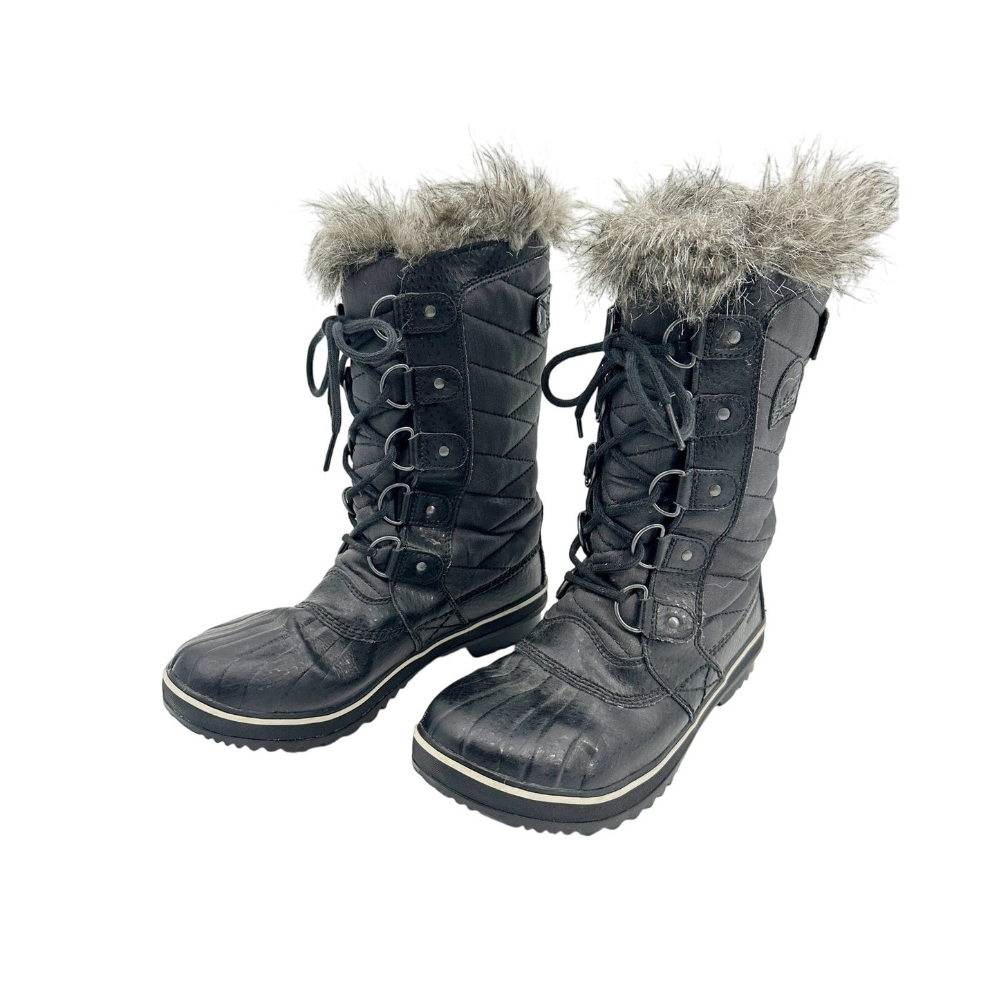 Sorel Tofino black Winter mid-calf Boots women's 7 waterproof faux fur