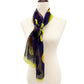 Ellen Tracy dark purple lime green sheer Scarf orange lemons limes 100% silk NEW