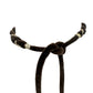 vintage braided brown velvet rope & gold chain Self Tie Belt 68" long accessory