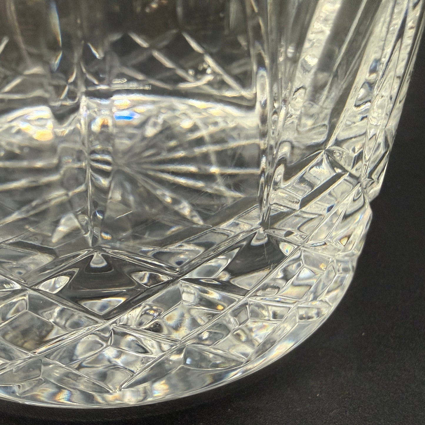 vintage glass vanity jar Round Puff Box Atlantis Chartres (Cut) blown glassware