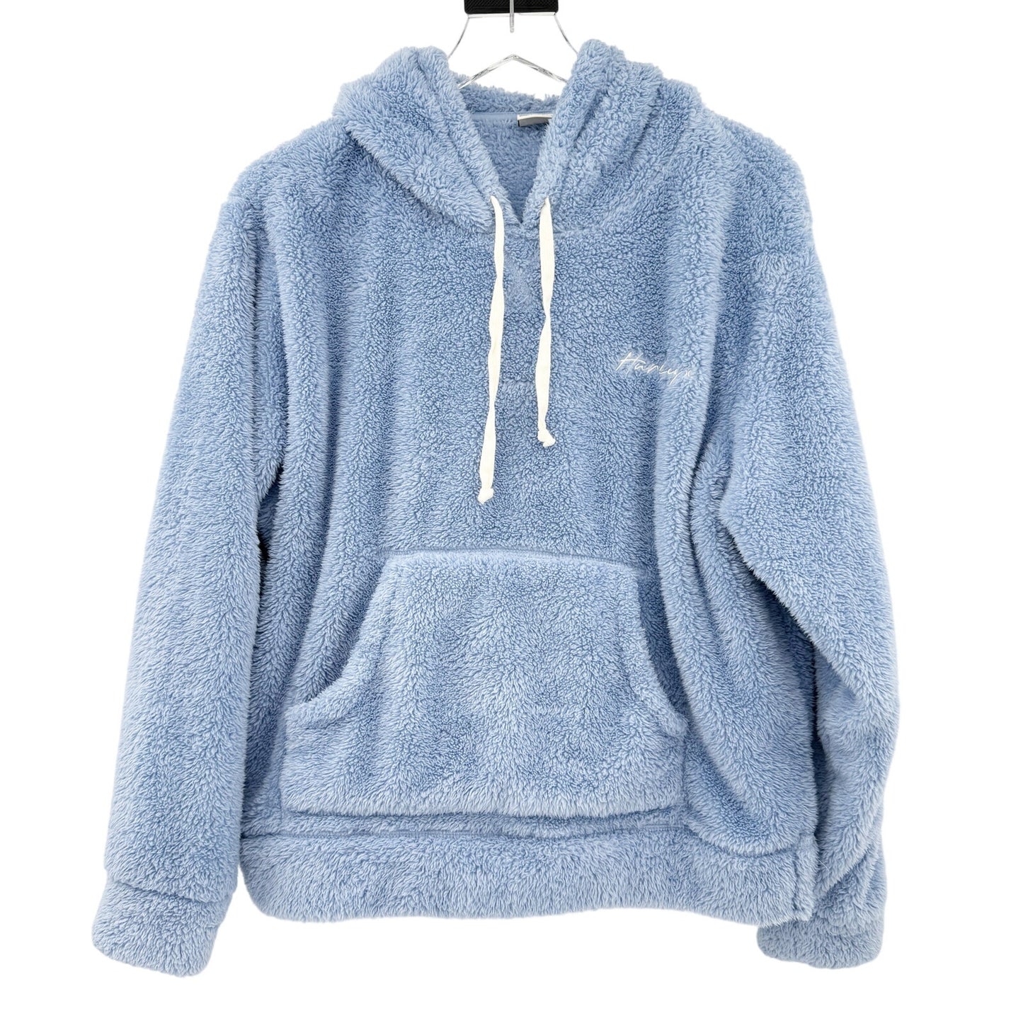 Hurley baby blue Wubby hooded Pullover Hoodie women's LARGE soft teddy fleece