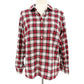 Tommy Hilfiger red white plaid Button Down Shirt women's MEDIUM flannel top