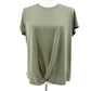 Banana Republic olive green Top women's MEDIUM sandwash modal twist knot hem
