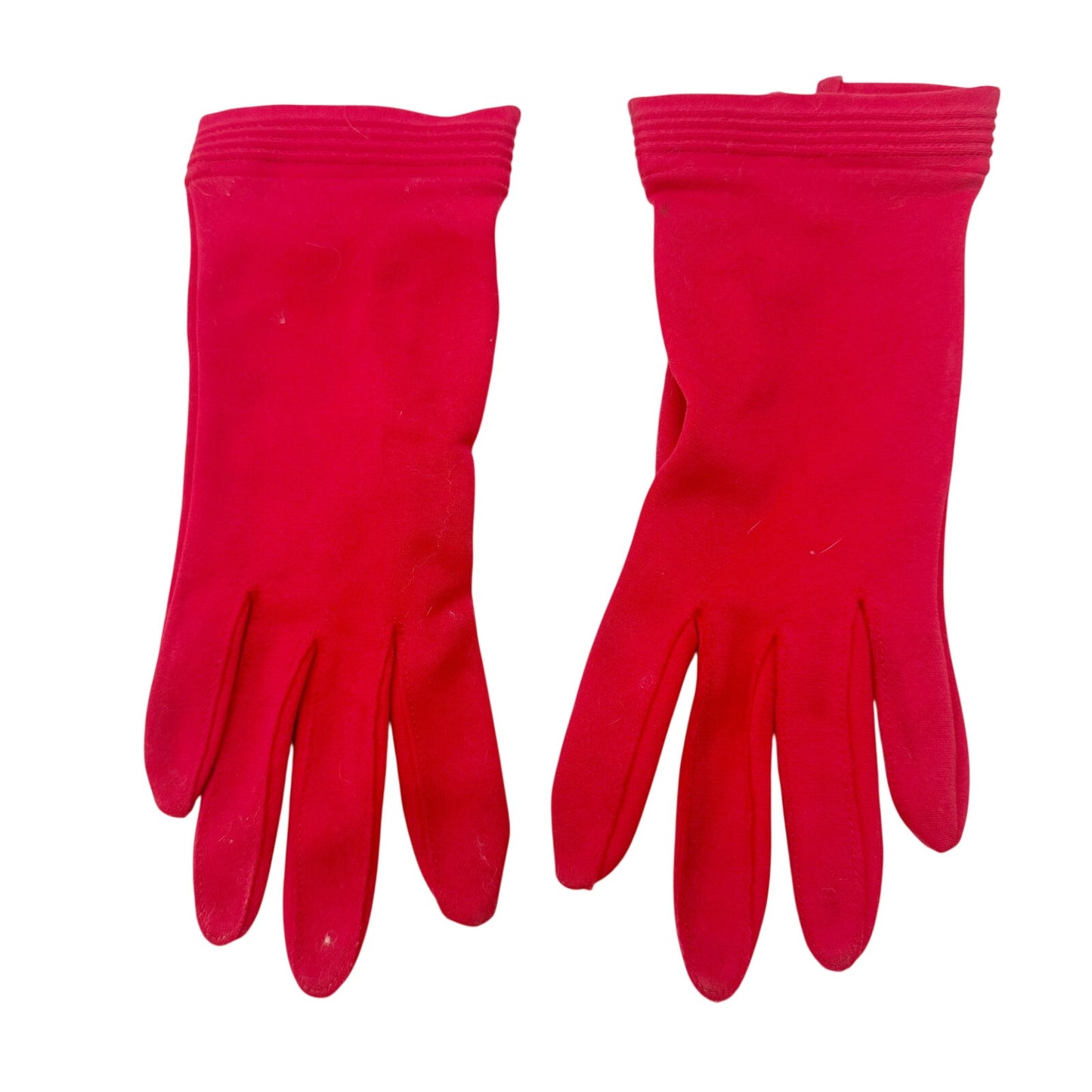 vintage Van Raalte red nylon Fashion Gloves women's OS one size made in USA