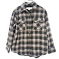 Treasure Bond black brushed Flannel Shirt Jacket womens MEDIUM shacket plaid top