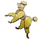 vintage yellow & gold metal poodle BROOCH jewelry pin