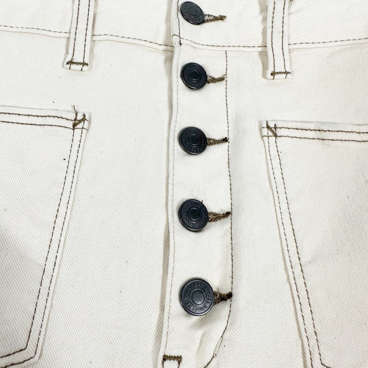 We The Free People ecru high rise Bridgette denim SHORTS size 30 new $68