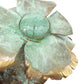Verdigris Patina solid brass floral wide 2" Cuff Bracelet genuine stones jewelry