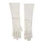 vintage Aris of Paris white leather Below Elbow Dress Gloves women's 7 small