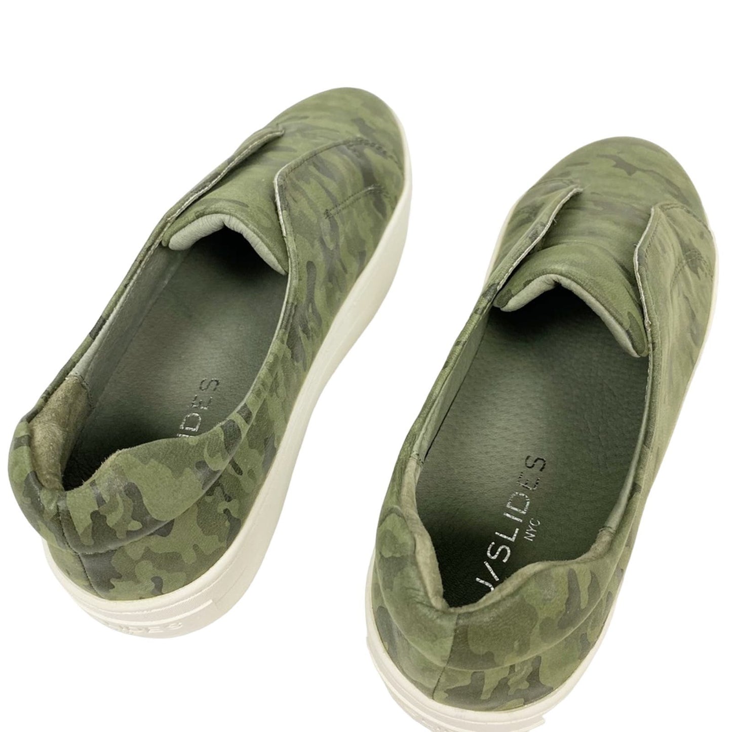 J/Slides green camo leather Heidi platform sneakers shoes sz 6 6.5 new $150