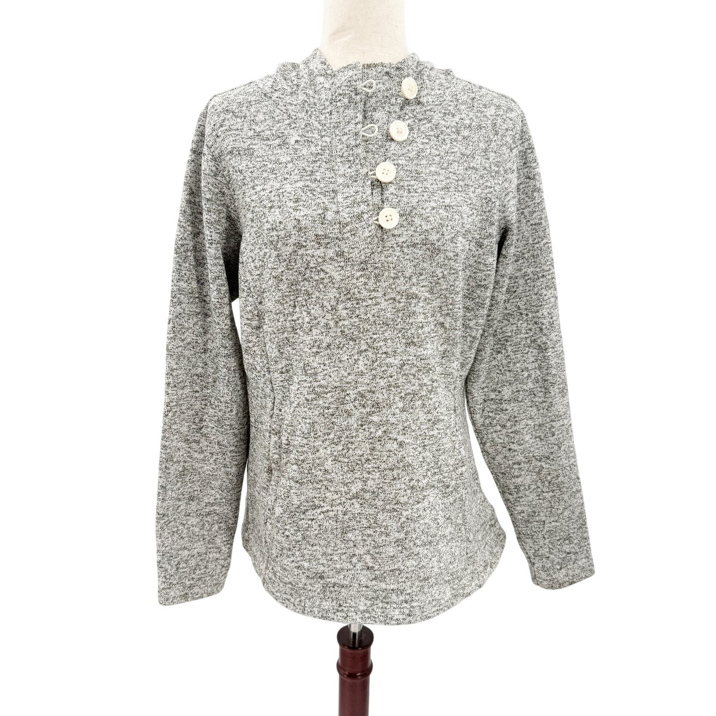 Columbia Darling Days heather gray Hooded Pullover womens LARGE fleece top hoody