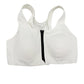 NIKE white zip front Sports Bra women's MEDIUM high impact workout wear