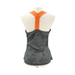 Adidas gray & orange Tank athleisure mesh Top athletic running women's MEDIUM
