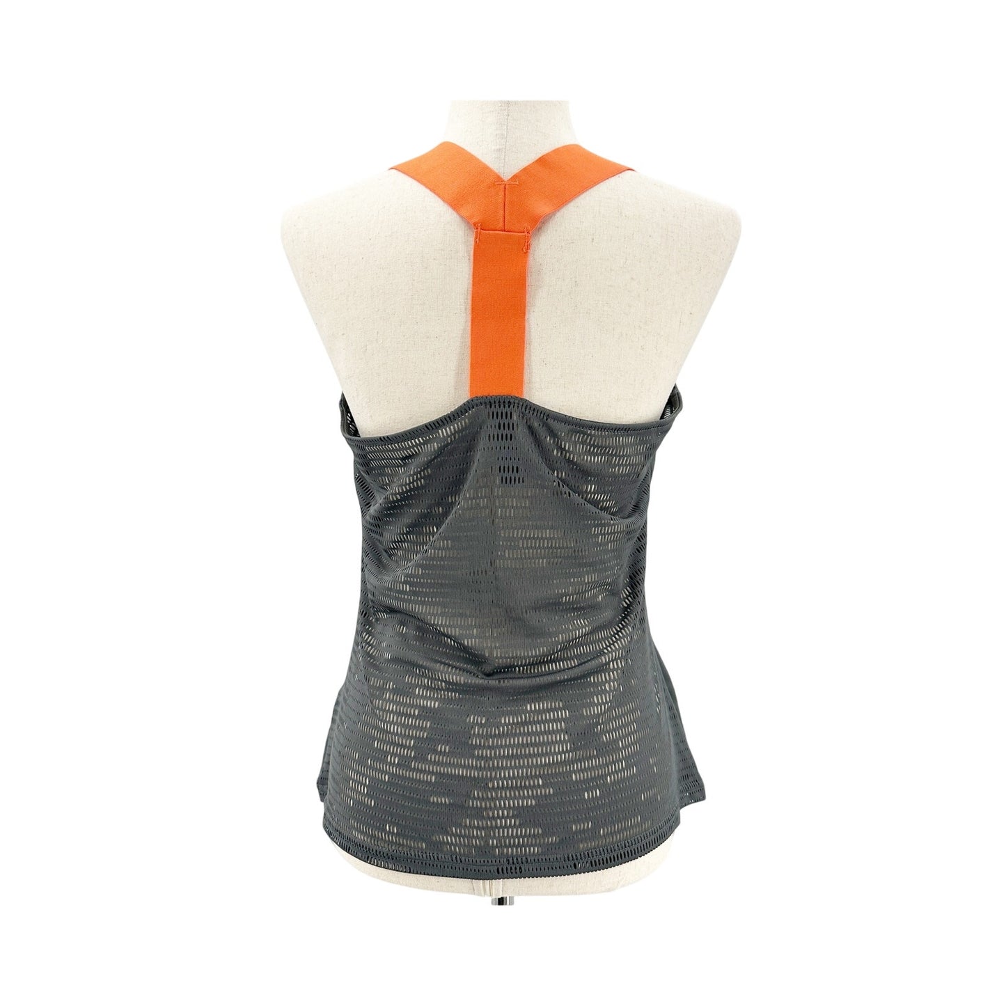 Adidas gray & orange Tank athleisure mesh Top athletic running women's MEDIUM