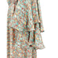 Buddy Love Colette floral Maxi Dress women's MEDIUM teal gold peach flowers NEW
