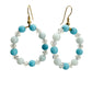 handmade blue & clear beads loop beaded Earrings jewelry new