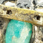 vintage black plastic Flying Insect turquoise stone BROOCH jewelry pin enamel