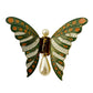 vintage Butterfly Clip green orange gold faux pearls jewelry pin made in SPAIN
