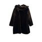 Coldwater Creek dark brown faux fur COAT hooded XL fully lined winter outerwear