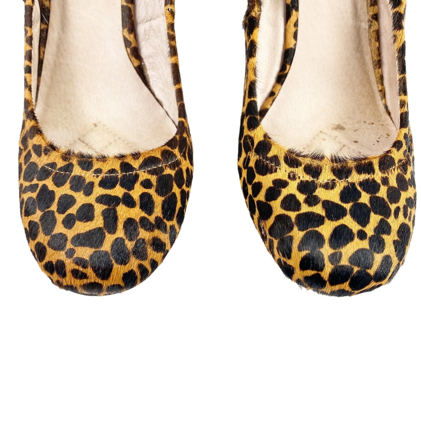 Vince Camuto brown Elmay 2 Wedge Heels leopard calf hair print shoes size 8 B 38