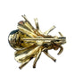 vintage black enamel & gold Bug Fly BROOCH insect jewelry pin clear rhinestones
