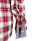 Tommy Hilfiger red white plaid Button Down Shirt women's MEDIUM flannel top