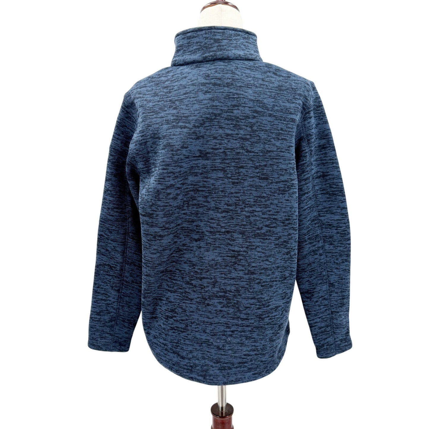 Lands' End dark blue heather 1/4 zip Fleece Pullover women's XL 18 jacket top