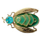 vintage blue green enamel gold filigree Bug BROOCH insect costume jewelry pin
