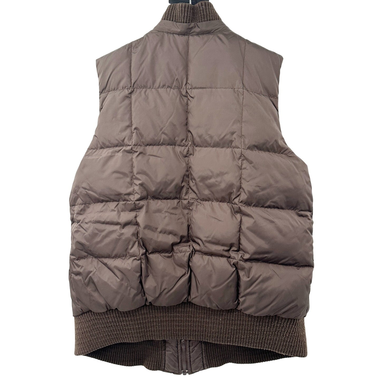 Old Navy Maternity brown puffer VEST faux fur hood size SMALL