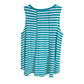 We The Free People white turquoise striped tank TOP oversized XS extra small NEW