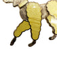 vintage yellow & gold metal poodle BROOCH jewelry pin