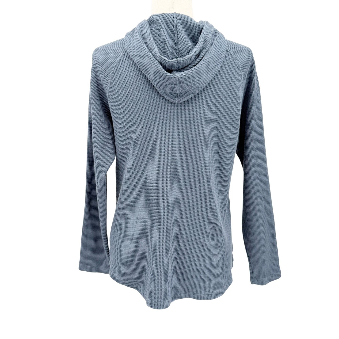 Orvis storm blue Waffle Knit Thermal Pullover Hoodie women's MEDIUM shirt top