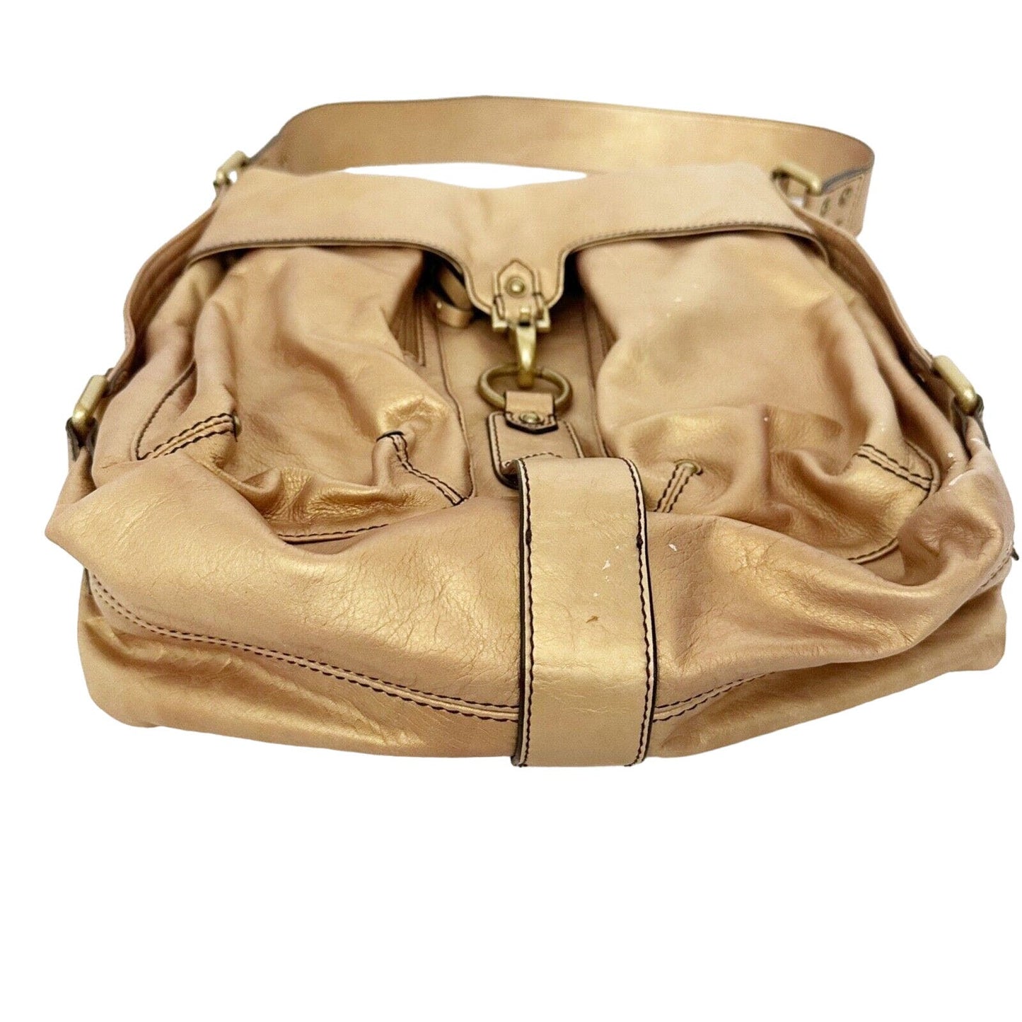 Gianni Bini golden gold leather handbag shoulder bag purse
