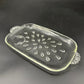 set of 5 vintage Hazel-Atlas Informal clear teardrop Snack Plates glassware