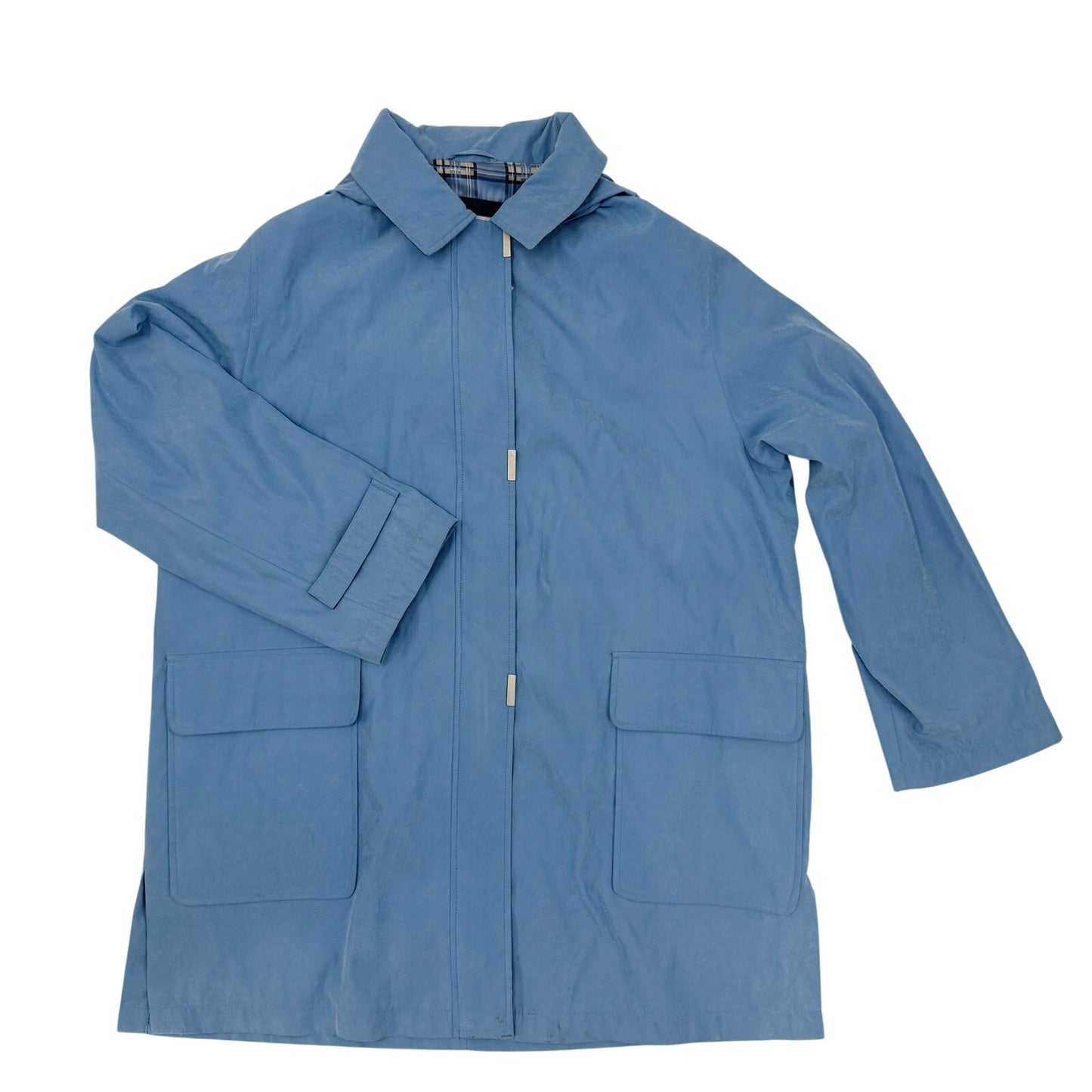 Liz Claiborne long blue Jacket women's XL removable hood fall spring outerwear