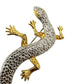 vintage gold & silver gecko lizard BROOCH reptile jewelry pin