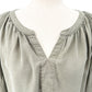 Eddie Bauer olive green Peasant Blouse Top women's SMALL 3/4 sleeves