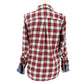 Tommy Hilfiger red white plaid Button Down Shirt women's MEDIUM flannel top