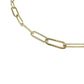 gold tone metal Paper Clip chain Necklace 16" length fashion jewelry