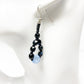 handmade black & blue beaded EARRINGS jewelry NEW vintage beads