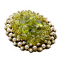 vintage faux pearls gold green stones BROOCH floral jewelry pin